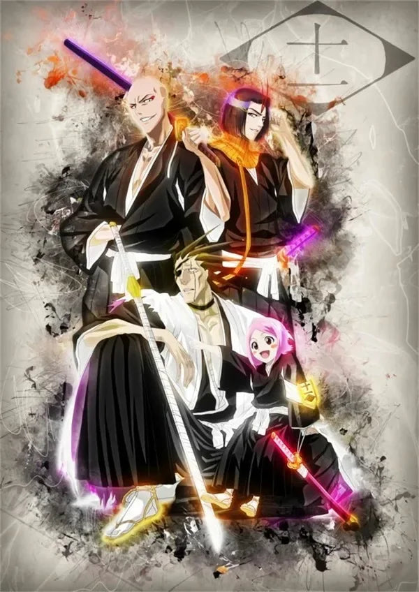 Japan Cartoon Anime Figure Bleach Comic Canvas Painting Posters and Prints Wall Art Pictures for Living Room Decoration Peaceful Pleasures Health and Wellness 13 40x60cm Unframed