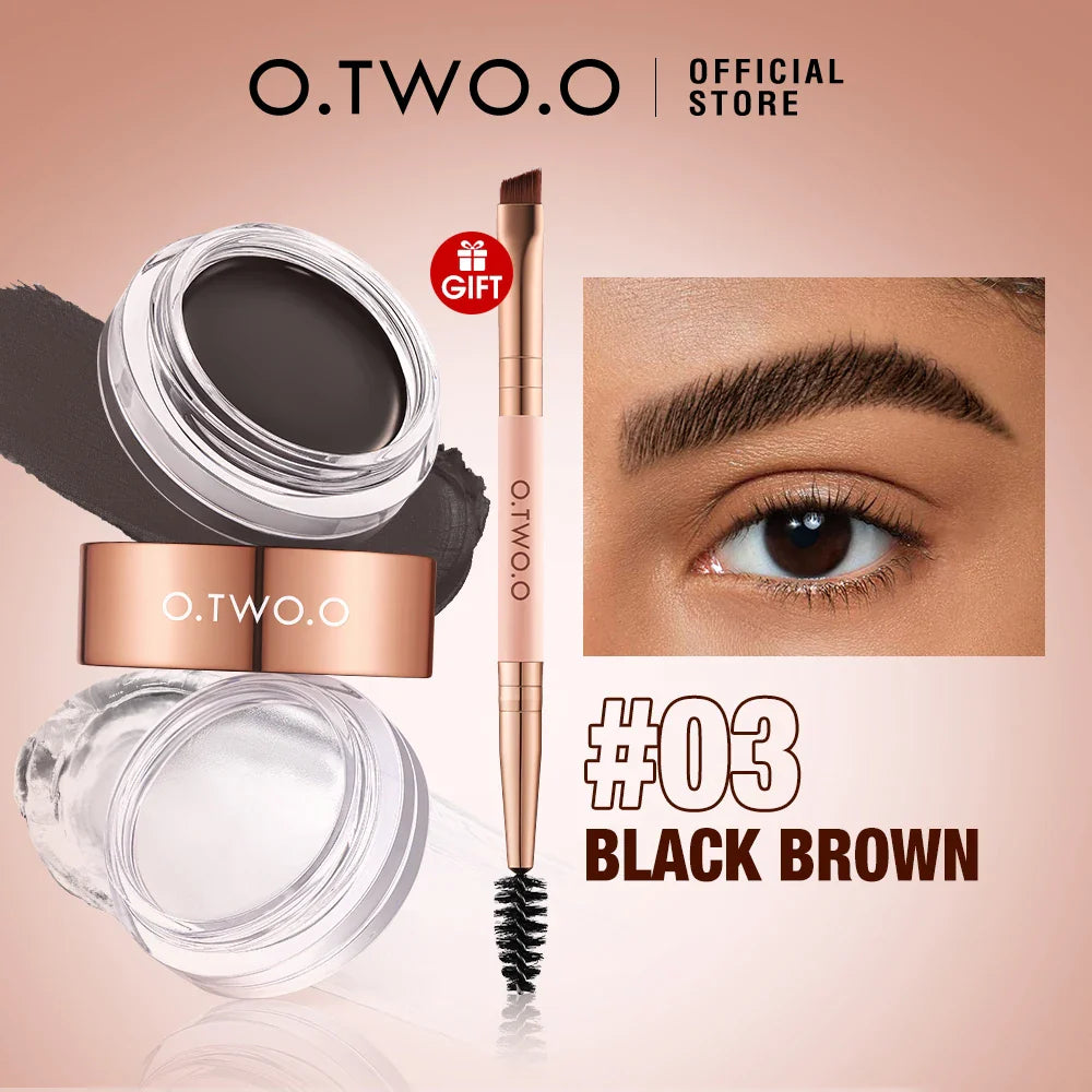 O.TWO.O 2-in-1 Eyebrow Pomade & Brow Gel Wax – Waterproof
