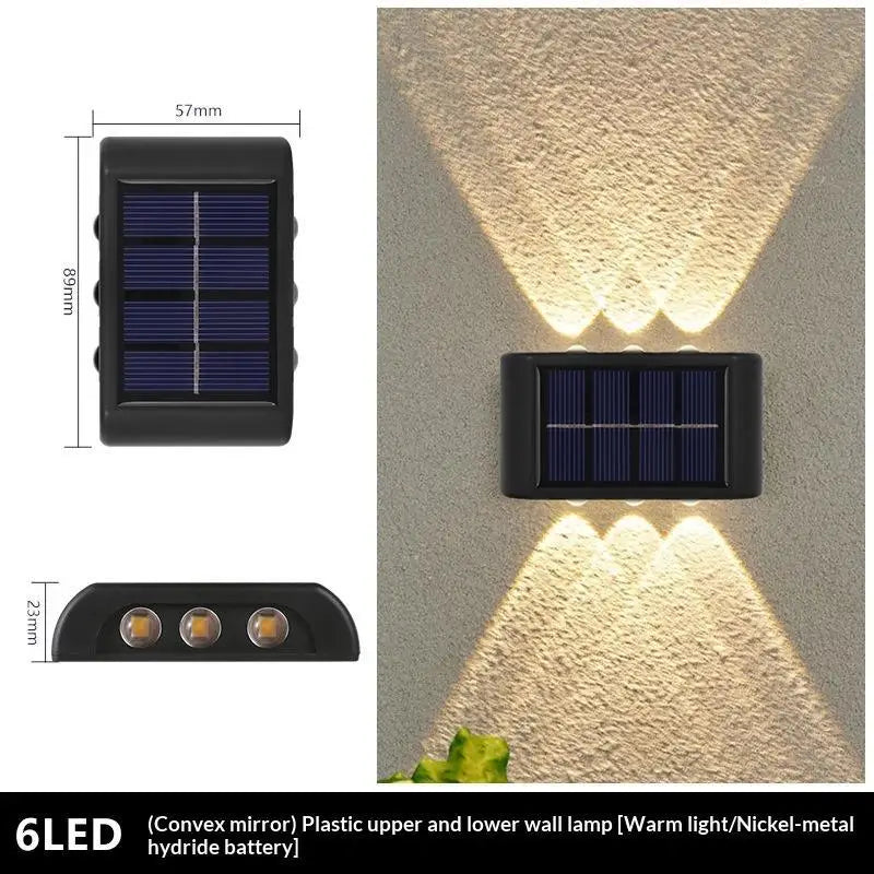 Solar Outdoor Wall Light | Up Down LED Fence Lamp Waterproof