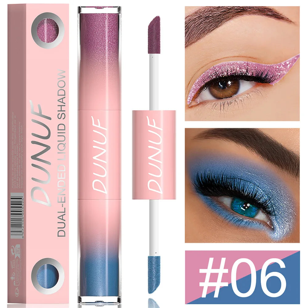 Dual-Ended Liquid Eyeshadow - Long-Lasting, Shimmer Finishes In Red, Blue, Purple, Bronze - Ideal For Holiday And Stage Makeup Peaceful Pleasures Health and Wellness DU12SSTSYY06