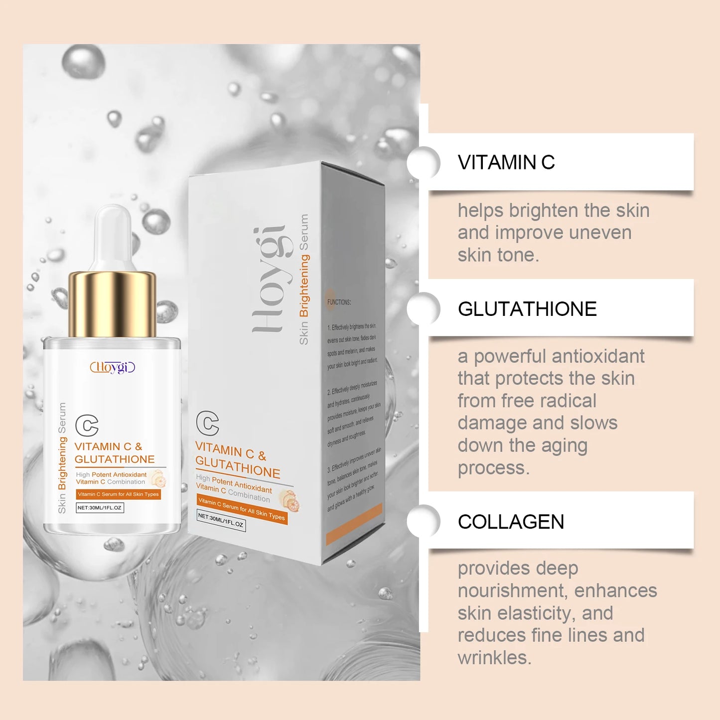 Vitamin C & Glutathione Brightening Serum – Fade Dark Spots