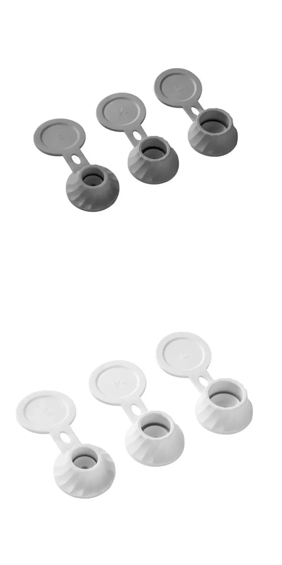 Bottle Emptying Caps, 3/6pcs Adapters Transfer Connector, 3 Sizes Inverted Caps Flipping Bottle, Inverted bottle cap Get Every D Peaceful Pleasures Health and Wellness 3 white and 3 grey