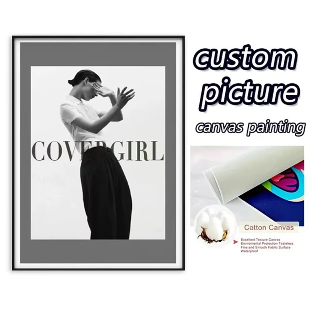 Black & White Cute Animal Toilet Paper Canvas Wall Art Poster