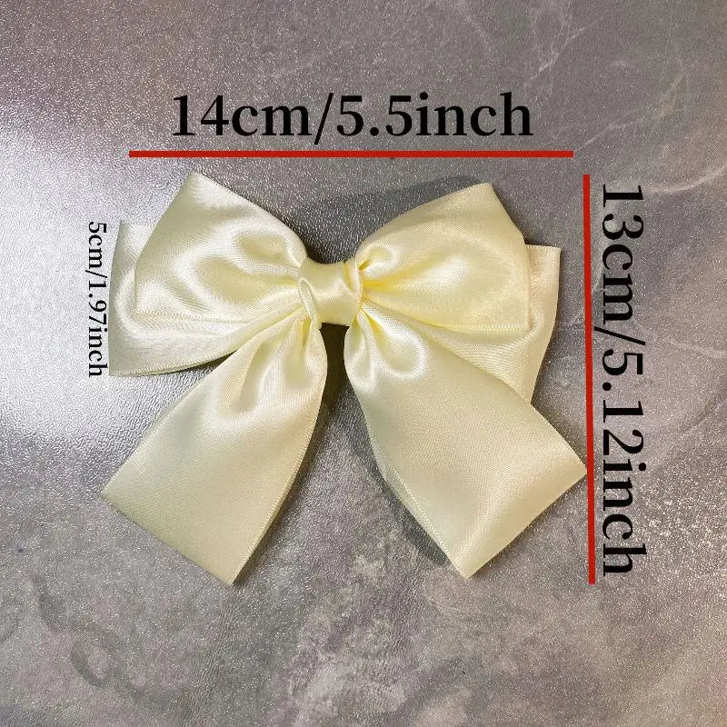 Bow Ribbon Hair Clip – Solid Color Bowknot Barrette for Women