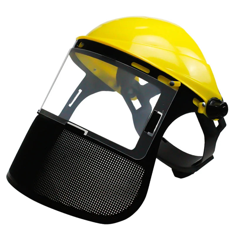New Garden Grass Trimmer Safety Helmet Hat With Full Face Mesh Protective Mask For Logging Brush Cutter Forestry Protection Peaceful Pleasures Health and Wellness A2