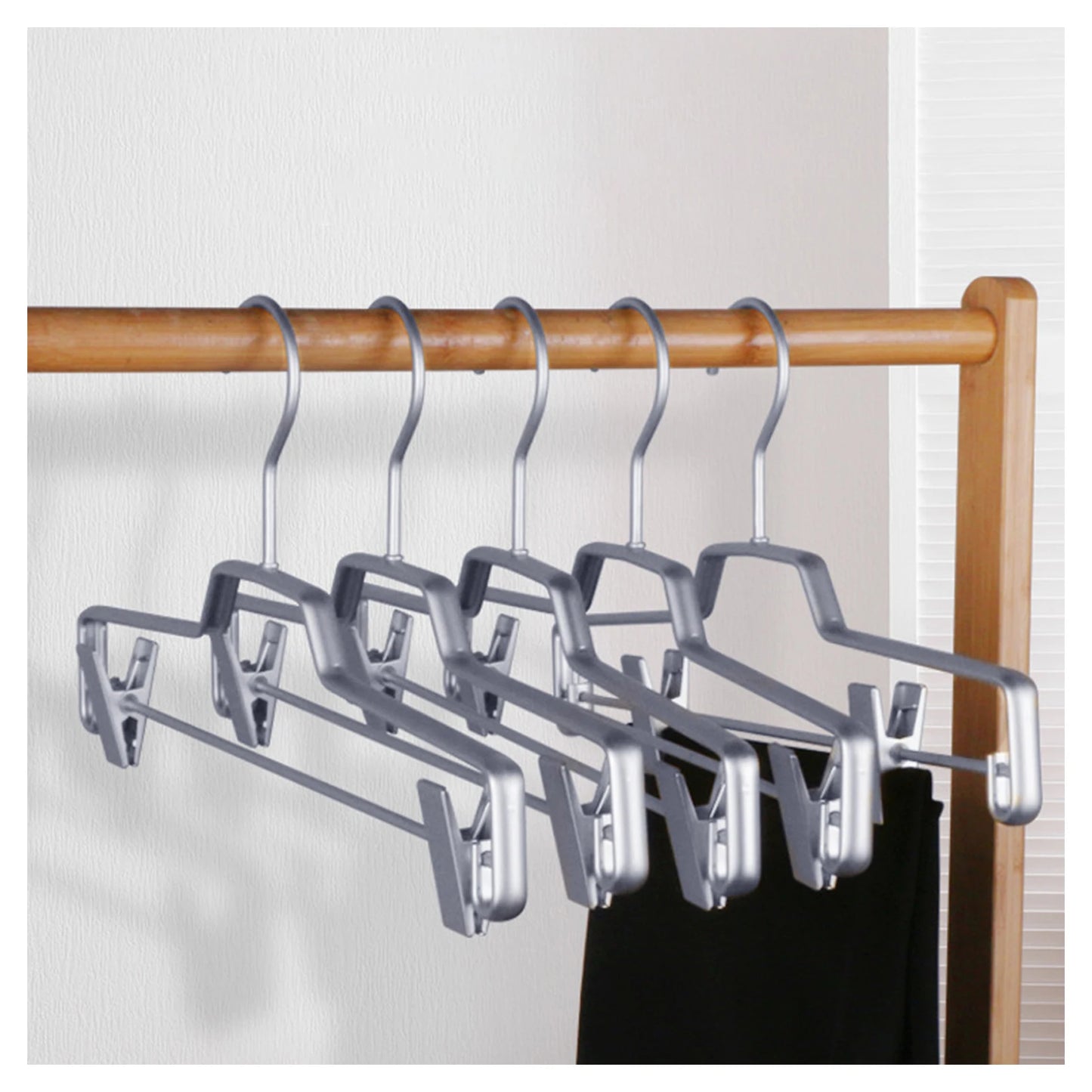 5PCS Aluminum Alloy Clothes Rack Hanging Clothes Rack Home Drying Rack Jacket Coat Hanger Thick Clothes Storage Racks Peaceful Pleasures Health and Wellness 5PCS 7 S