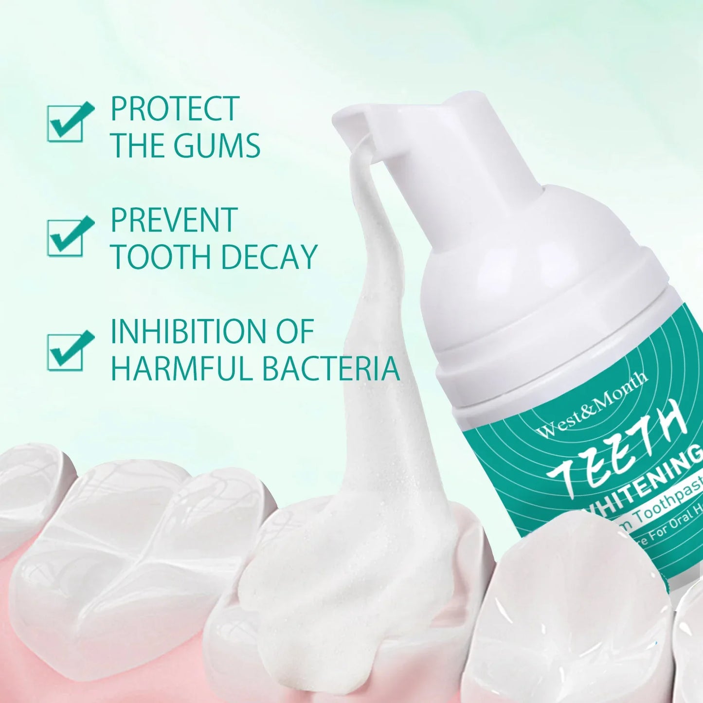 Whitening Foam Toothpaste Mousse – Plaque & Stain Removal