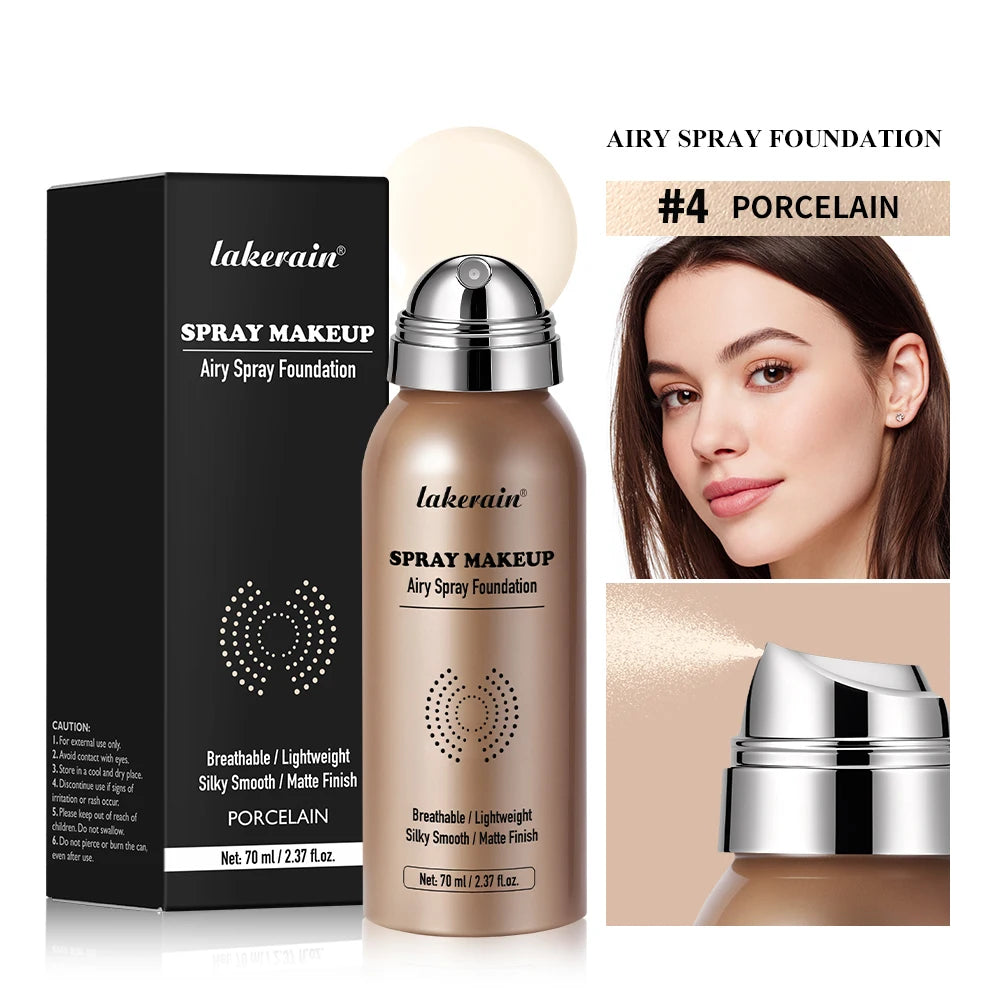 70ml Spray Foundation Magic Airbrush Makeup Silky Mist Lightweight Long Lasting Oil Control Cover Matte Smooth Finish Cosmetic Peaceful Pleasures Health and Wellness 4