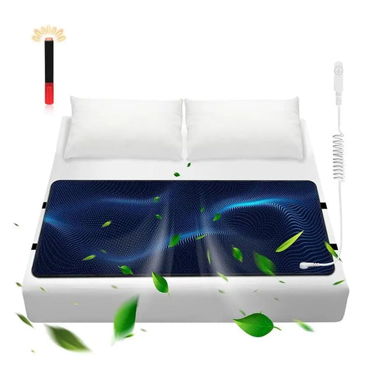 A36T-Grounding Mat For Bed Grounding Pad For Sleep Grounding Mattress With Grounding Cord For Better Sleep, Pain And Stress Reli Peaceful Pleasures Health and Wellness Black