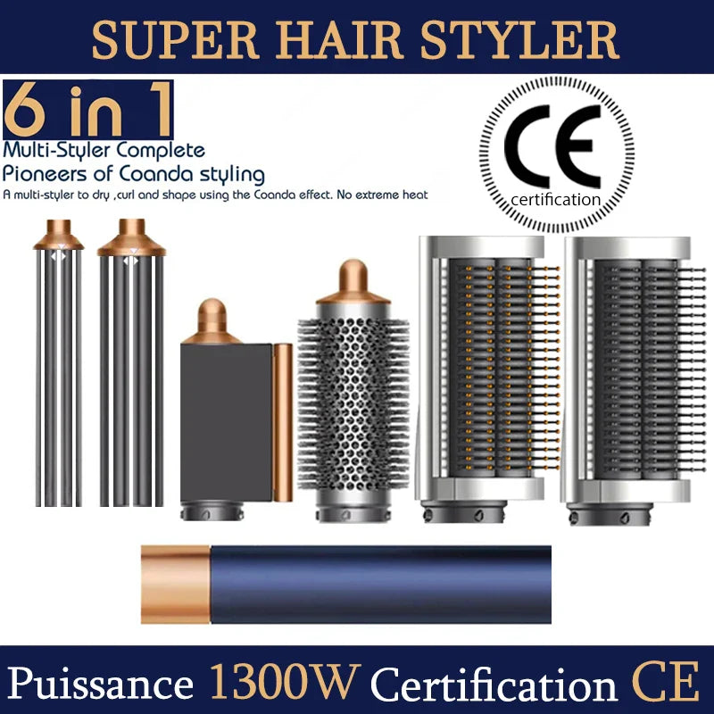 SenCiciMen X9 6-in-1 Hot Air Brush & Auto Curling Iron Styler