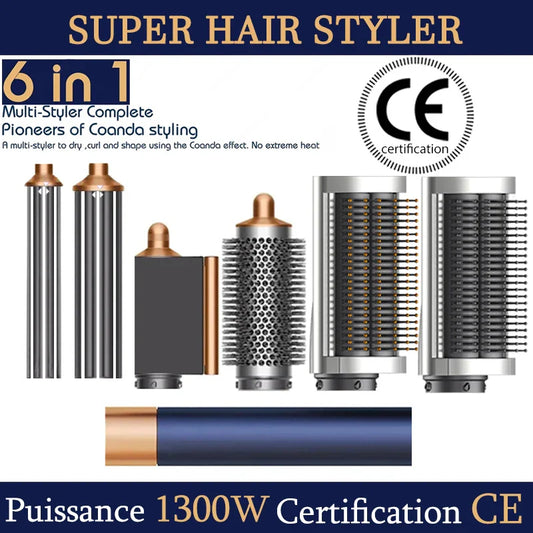 SenCiciMen X9 6-in-1 Hot Air Brush & Auto Curling Iron Styler Multi-Function Hair Styler Oasis Select
