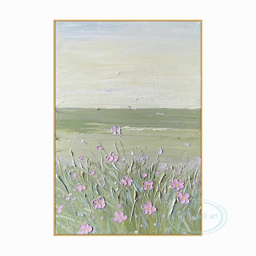Hand Painted Landscape Wall Art Canvas Poster Modern Abstract Texture Acrylic Oil Painting Home Decor Aesthetics Custom Picture Peaceful Pleasures Health and Wellness No frame 80cmx160cm