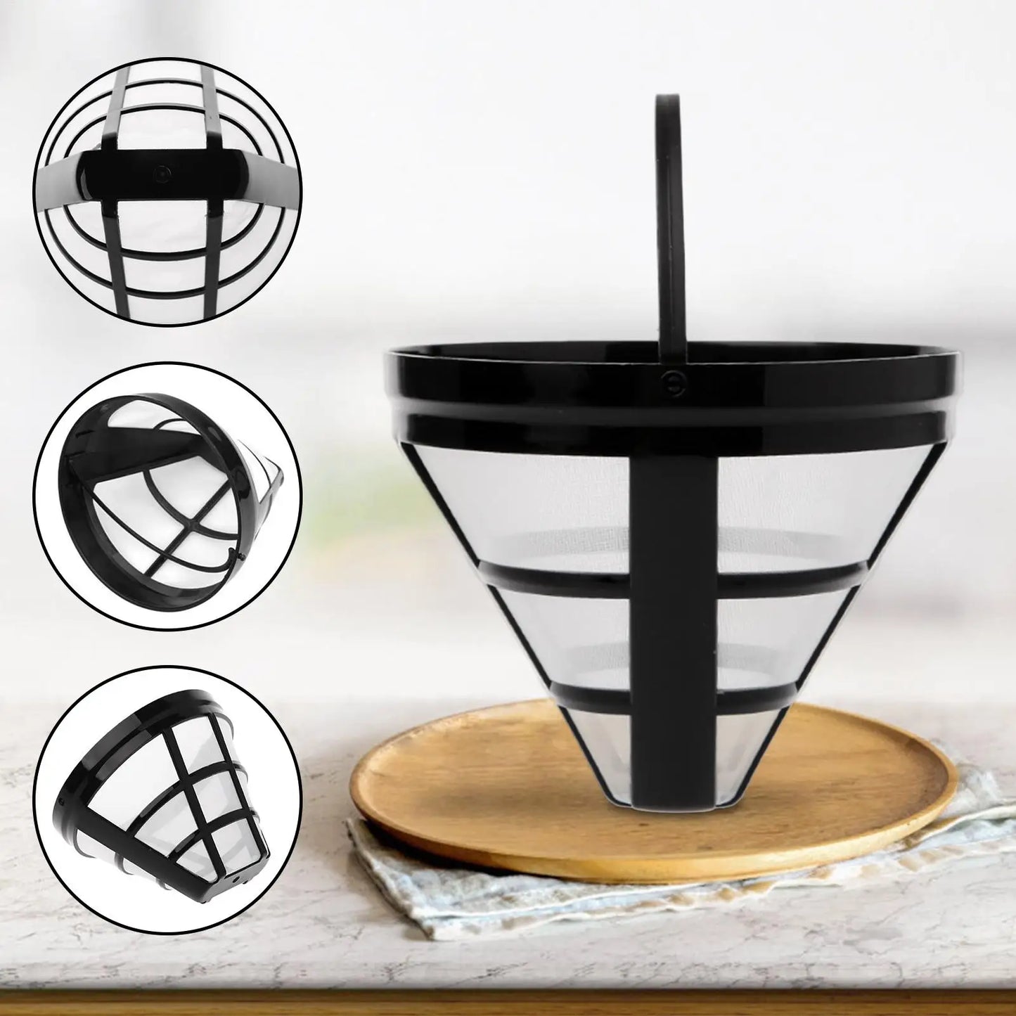 Reusable Basket Coffee Filter – Stainless Steel Mesh #4