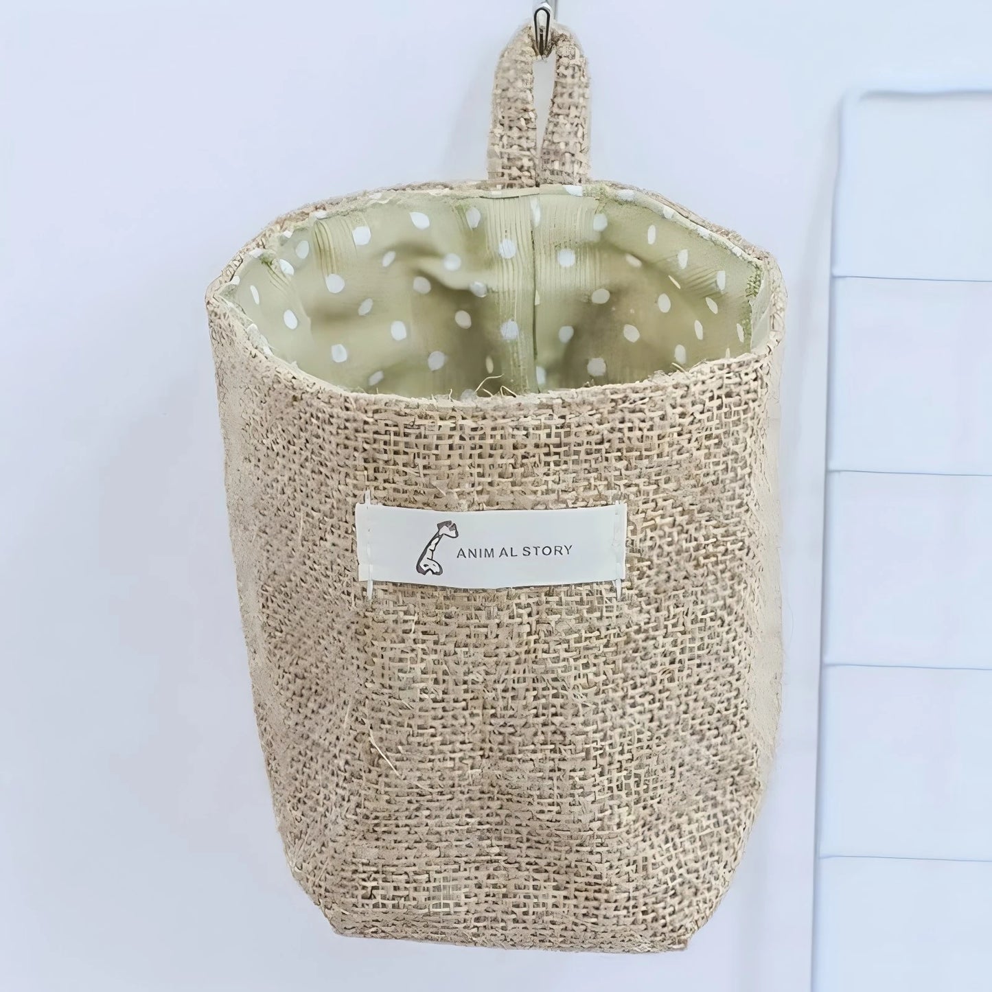 Desktop Jute Storage Bag Cotton Linen Basket Sundries Box Handle