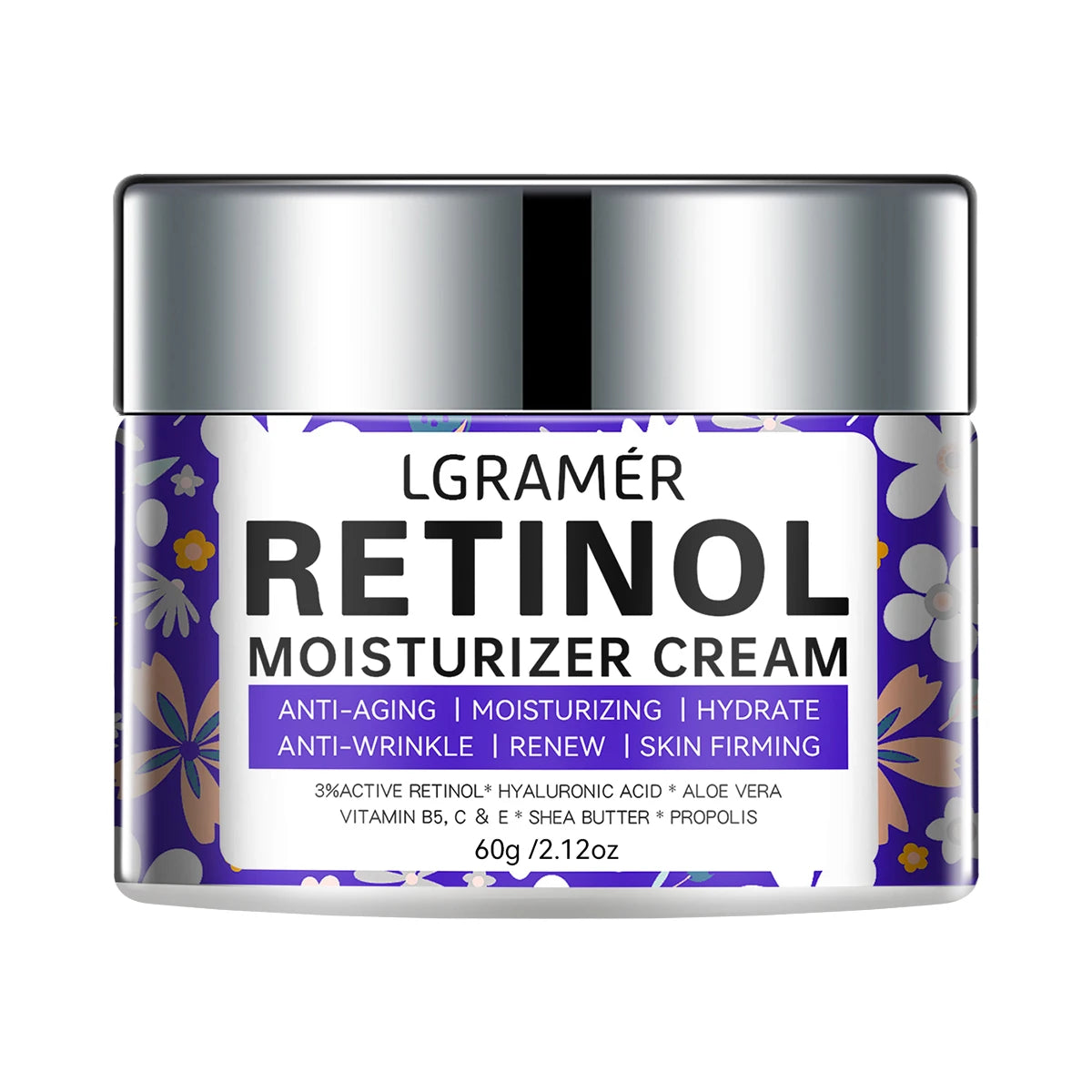 Retinol Moisturizing Face Cream Repairing Nourishing Brightening Skin Younger Facial Lifting Firming Smooth Wrinkles Skin Care Peaceful Pleasures Health and Wellness 60g