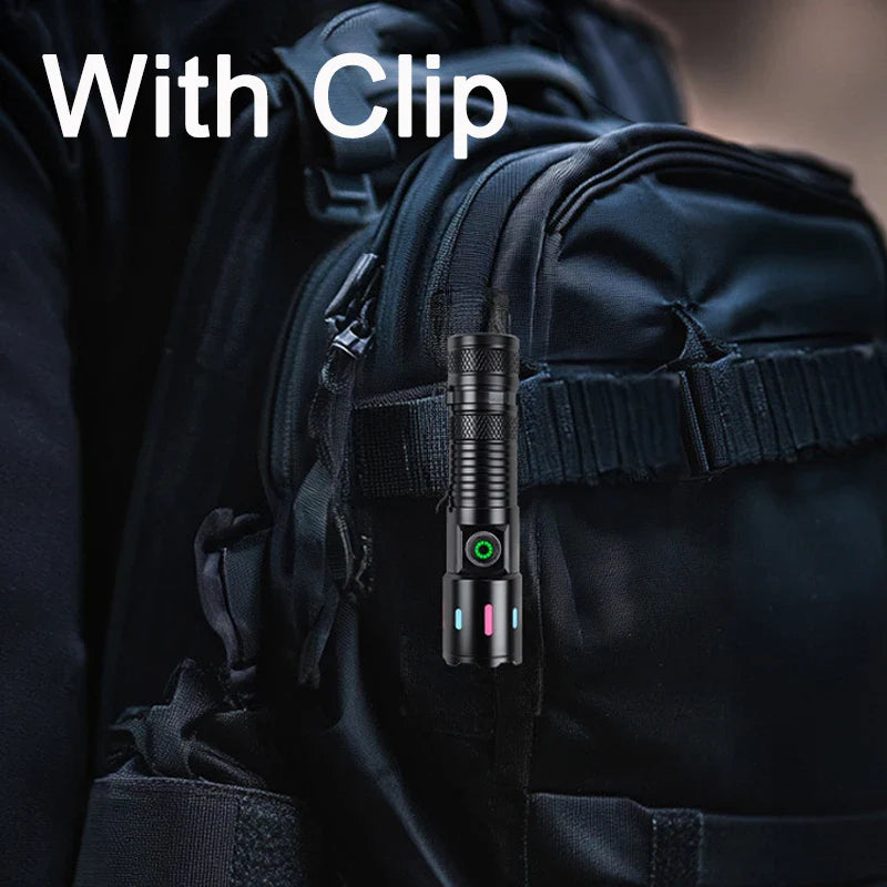 Mikenoon Rechargeable LED Flashlight | Zoomable, 500m Beam