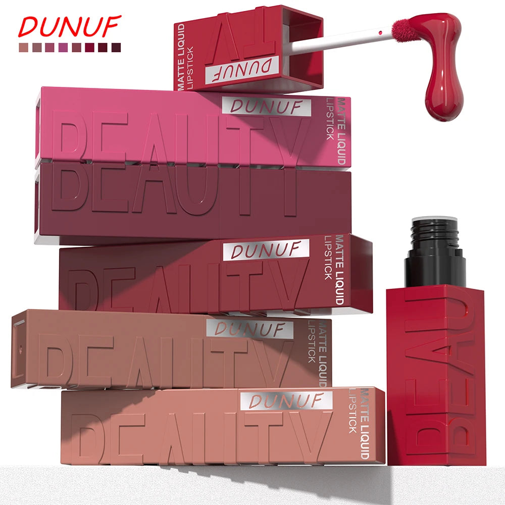 DUNUF Matte Velvet Liquid Lipstick – Long-Lasting Purple Lip Gloss