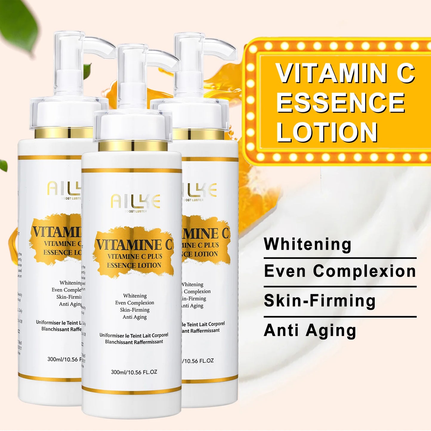 AILKE Vitamin C Brightening Body Lotion | Hyaluronic Acid