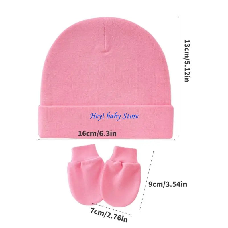 Baby Bonnet Hat & Mitten Set 3-Pack | Soft Cotton 0–3 Months