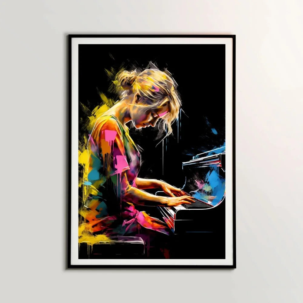Musical Instruments Canvas Wall Art | Guitar Drum Saxophone Poster