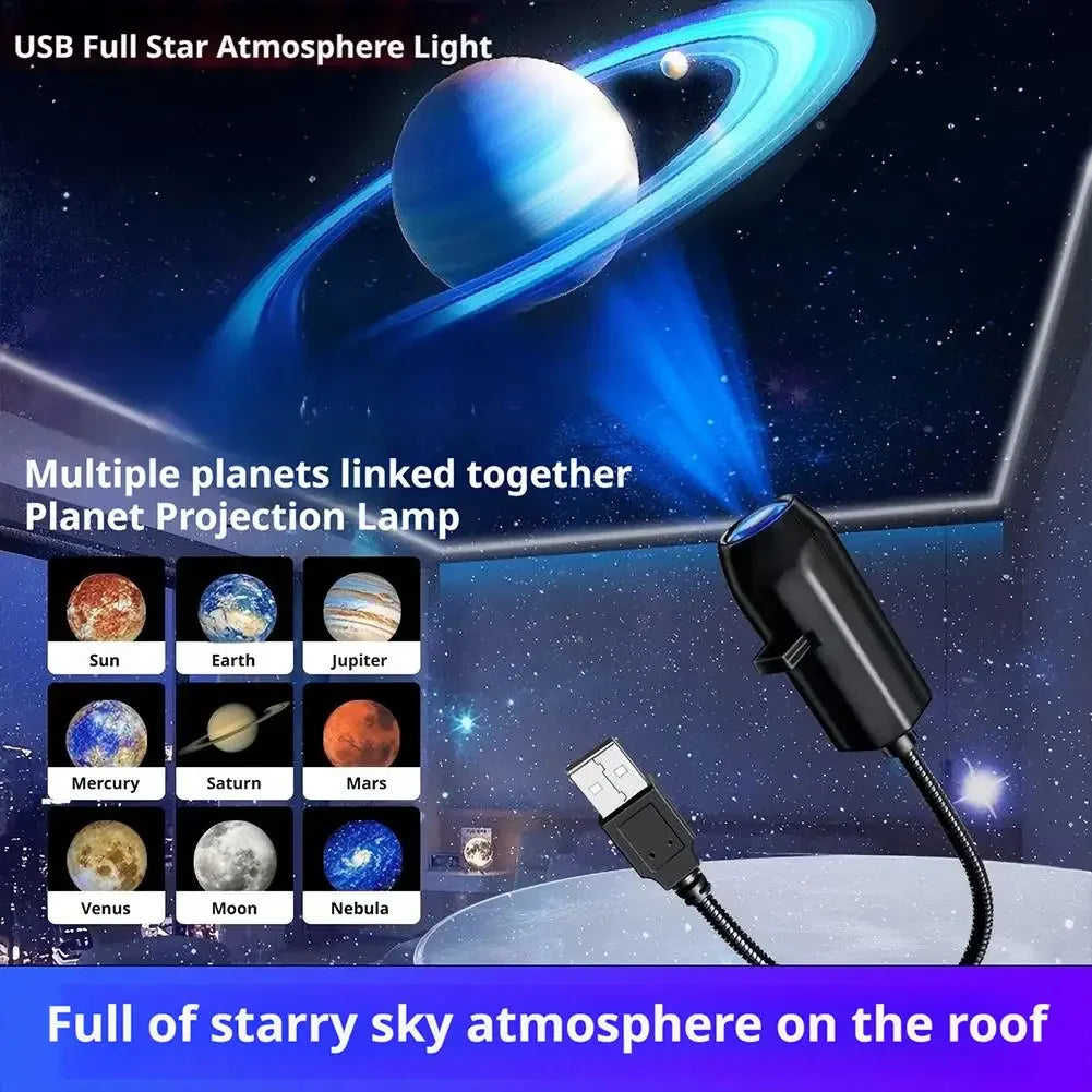 USB Plug-in Projection Lamp Planet Christmas Halloween Theme Replacement Light For Bedroom Ceiling Decor Peaceful Pleasures Health and Wellness