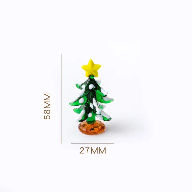 Glass Crystals Christmas Tree Figurine Statue Table Ornaments Christmas Tree Miniature Mini Handmade Crystals Ornaments decor Peaceful Pleasures Health and Wellness SD01007