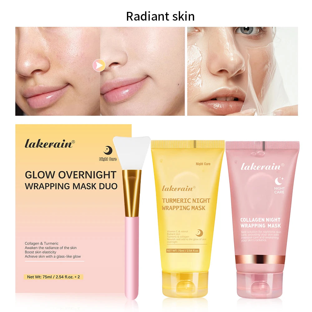 Collagen Peel-Off Overnight Face Mask – Firming & Hydrating Overnight Peel-Off Mask Peaceful Pleasures Health and Wellness 1set 1