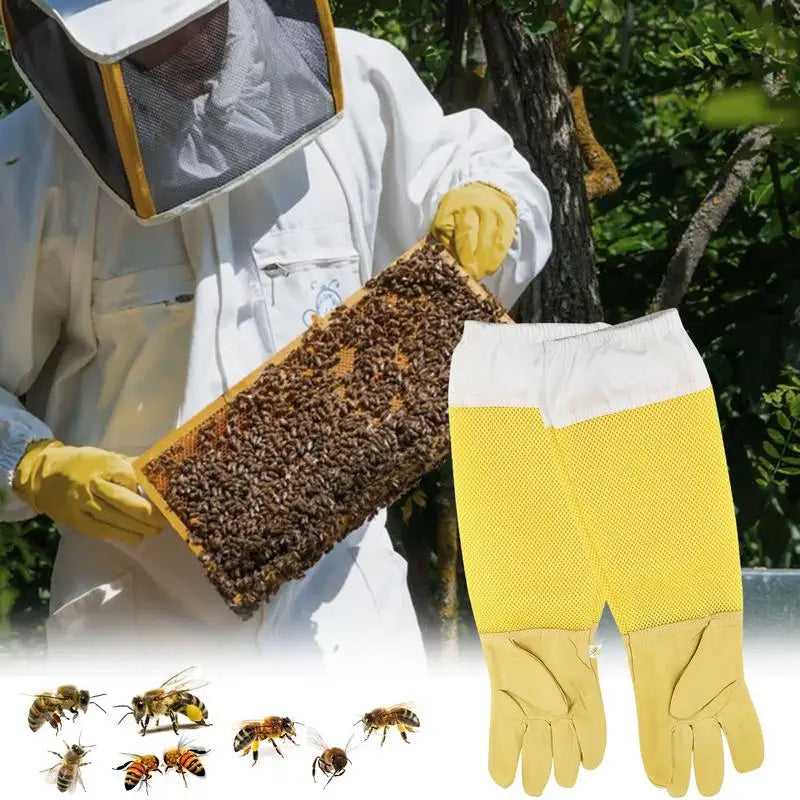 Breathable Beekeeping Gloves Long Sleeves | Sheepskin Mesh