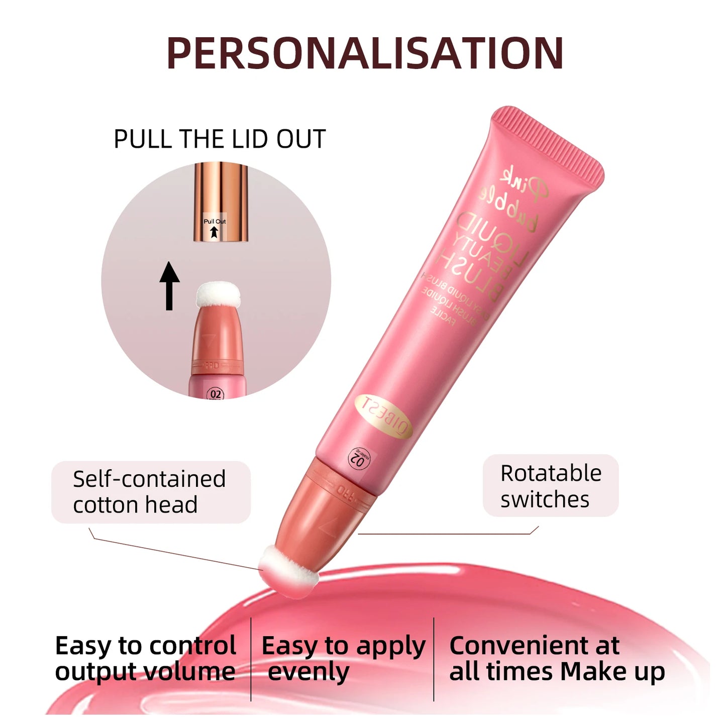 QIBEST Face Blusher Peach Cream Makeup Blush Palette Cheek Contour Blush Cosmetics Blusher Cream Korean Makeup Rouge Tint Blush Peaceful Pleasures Health and Wellness
