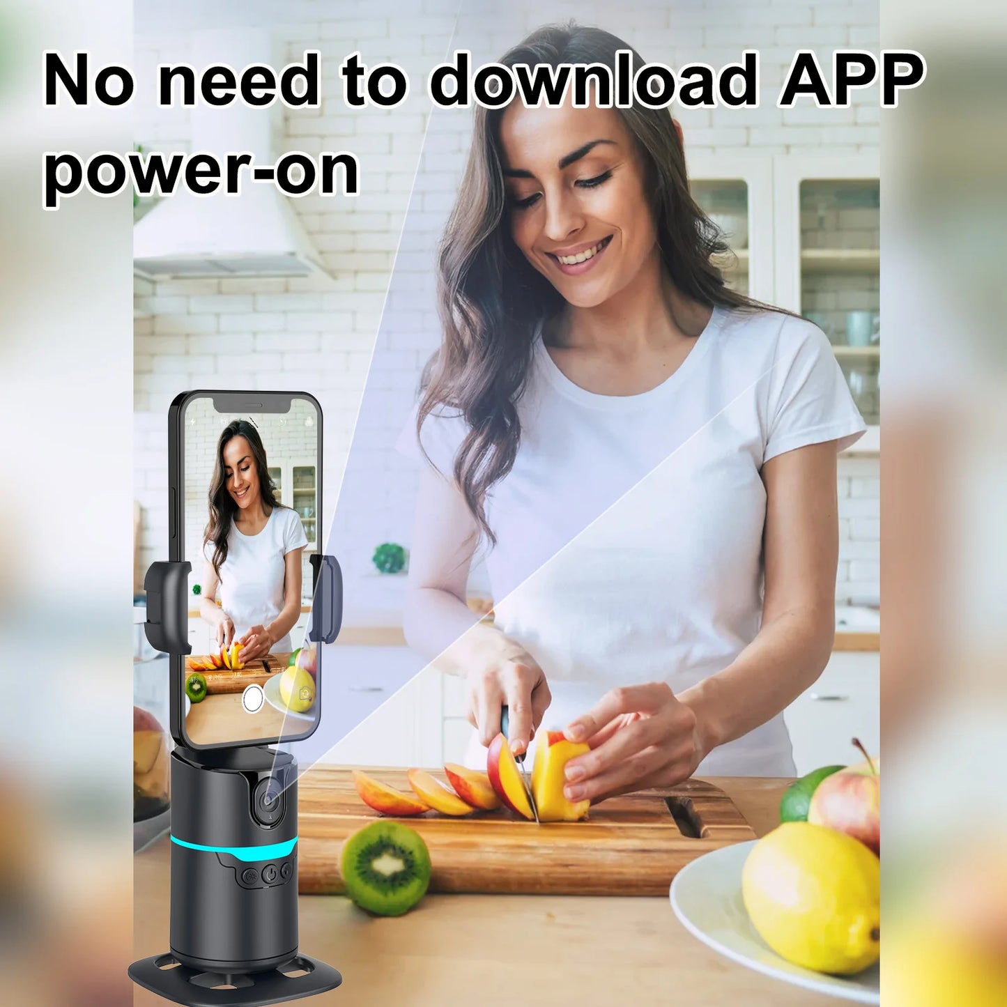 360° Auto Face Tracking Phone Holder | Smart Hands-Free Stand Peaceful Pleasures Health and Wellness