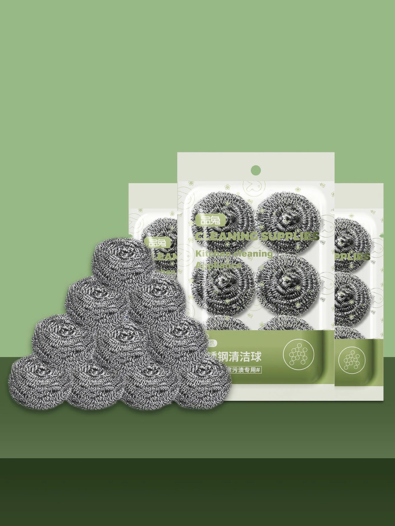6pcs/bag Stainless Steel Cleaning Ball for Dishwashing Cleaning Scrubber Kitchen Pot Rust Removal Remove Crud Cleaner Tools Peaceful Pleasures Health and Wellness