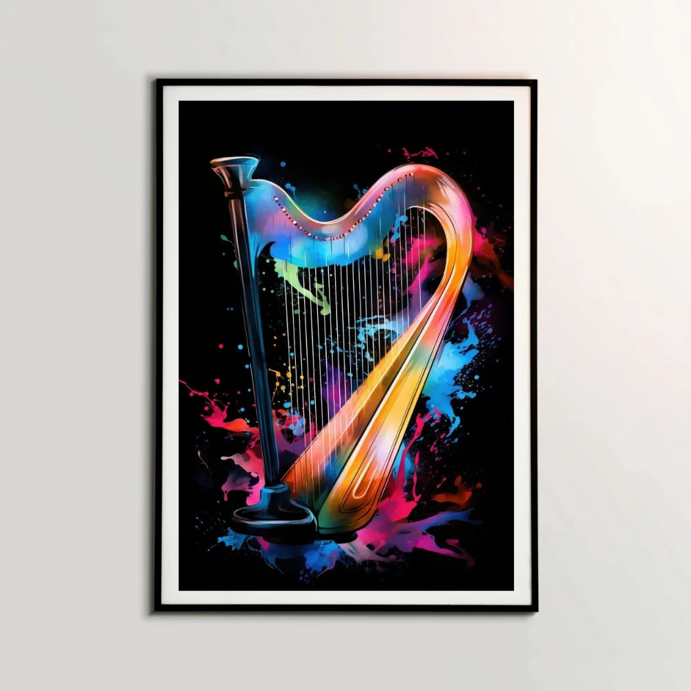 Musical Instruments Canvas Wall Art | Guitar Drum Saxophone Poster