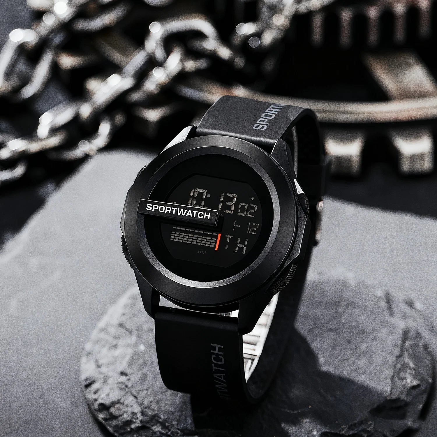 Waterproof Large Dial Men's Sporty Fashion Electronic Watch for Outdoor Adventure Decorative INS Style Peaceful Pleasures Health and Wellness