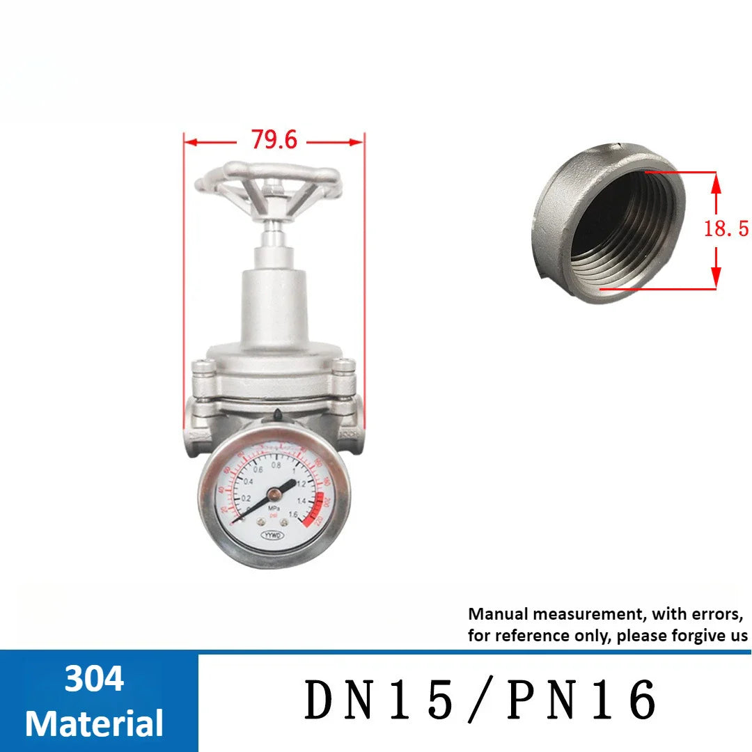 304 Stainless Steel Adjustable Pressure Reducing Valve – High Flow