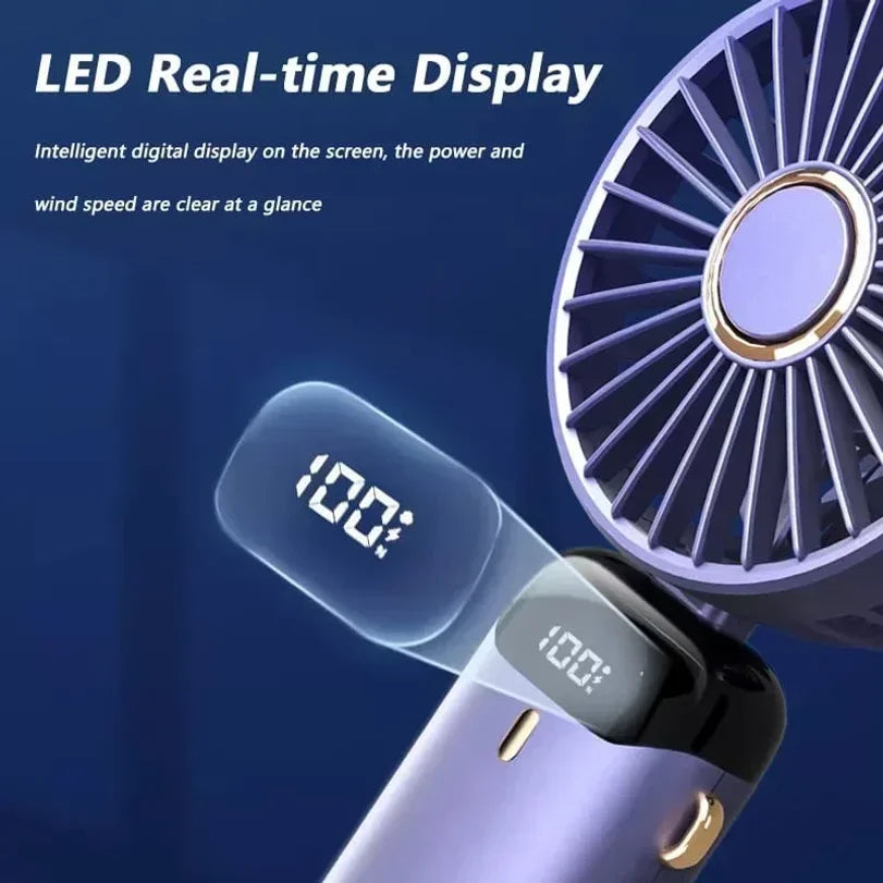 USB Rechargeable Neck Fan – 5-Speed Foldable Portable Fan