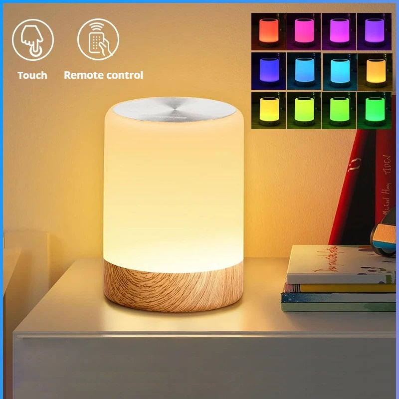 16 Colors Smart Touch Bedside Table Lamp RGB USB Rechargeable Night Light Desk Lamp Bedroom Decoration Gift Dining Table Light Peaceful Pleasures Health and Wellness RGB
