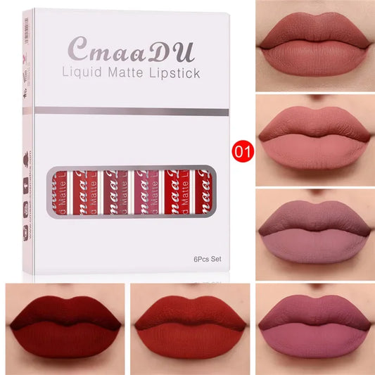 IFANYUO 6-Pc Matte Liquid Lipstick Set – Waterproof Velvet Lip Gloss Matte Liquid Lipstick Peaceful Pleasures Health and Wellness 01-6Pcs