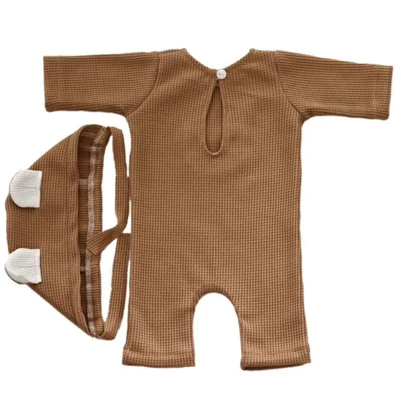 Baby Bear Romper & Beanie Newborn Photo Costume Set 0-2M
