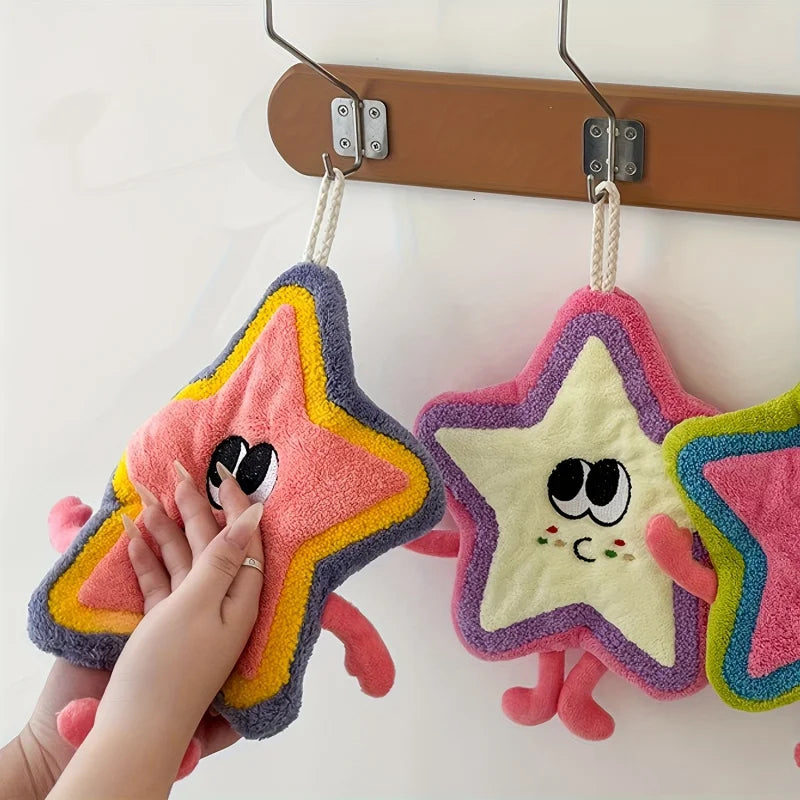 1pc Star-patterned towel，Modern Style，The fabric is comfortable，Compact and Portable，Hand wash only，Suitable for traveling、Busin Peaceful Pleasures Health and Wellness