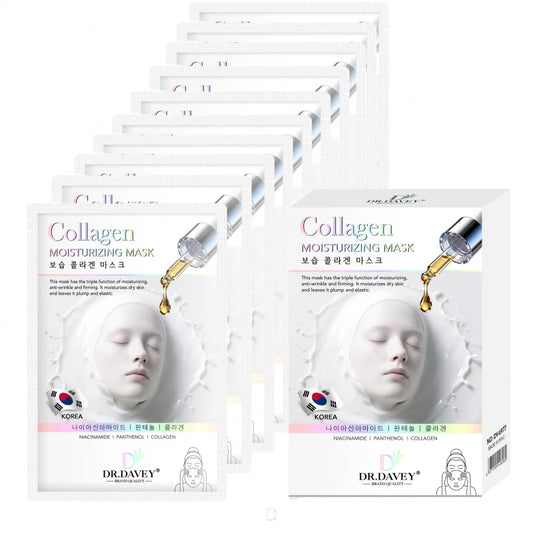 DR.DAVEY Collagen Moisturizing Face Mask – 10 Sheets Collagen Sheet Mask Oasis Select