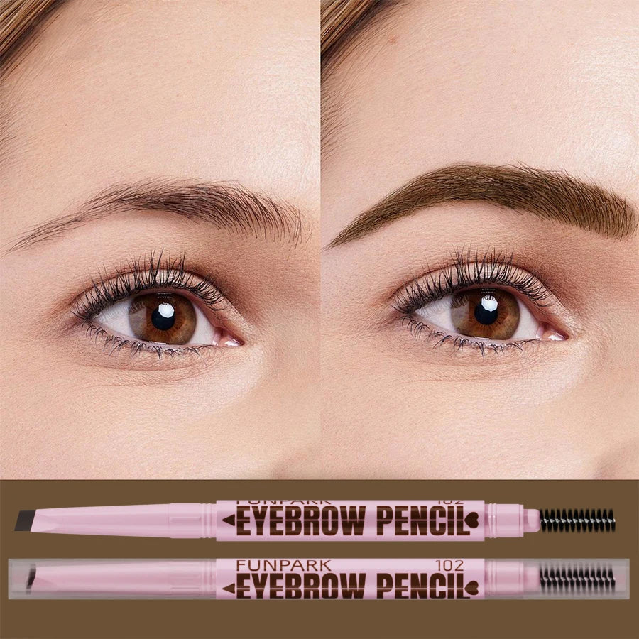 FUNPARK 2-in-1 Waterproof Eyebrow Pencil & Brush – 5 Colors