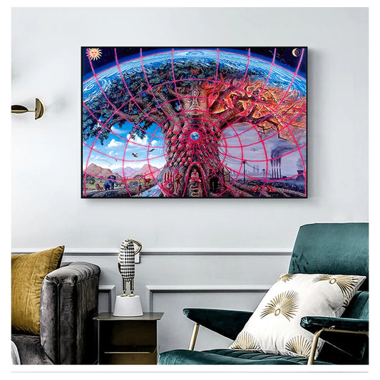 Life Modular Pictures Modern Home Decoration Wall Art Canvas Prints Painting Bedroom Poster Alex Grey Psychedelic Trippy Tree Peaceful Pleasures Health and Wellness