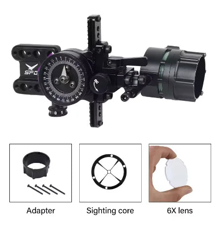 Compound Bow Sight Single Pin Scope Hunting Shooting Archery