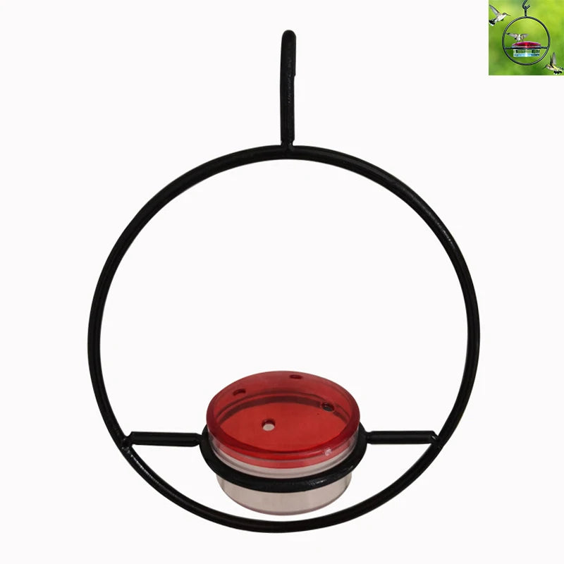 Household Hanging Hummingbird Feeder Large Capacity Metal Hanging Hummingbird Feeder Suitable for Patio and Deck Peaceful Pleasures Health and Wellness black 1pcs