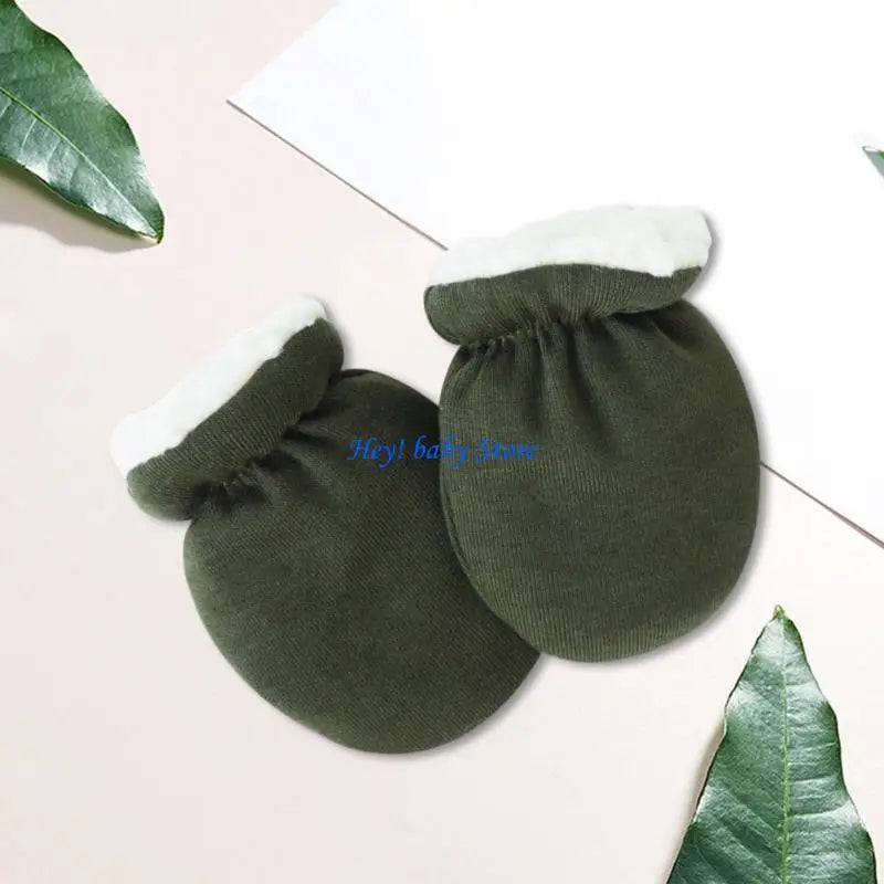 Anti-Scratch Baby Mittens | Soft Lamb Wool Newborn Gloves