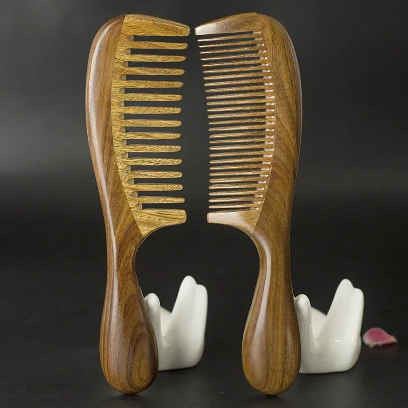 Sandalwood Hair & Beard Comb | Anti-Static, Wide & Narrow Tooth