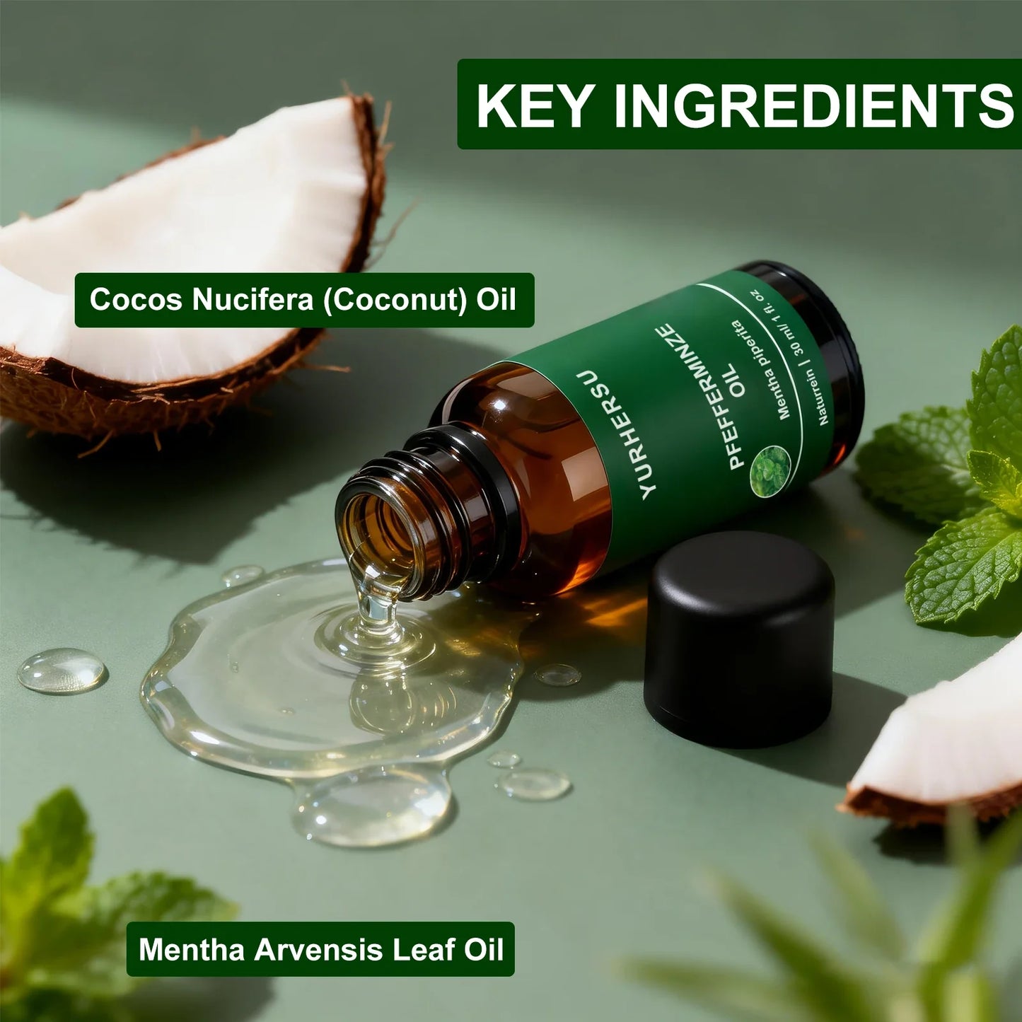 Pure Peppermint Essential Oil 30ml – Focus, Clarity & Cooling