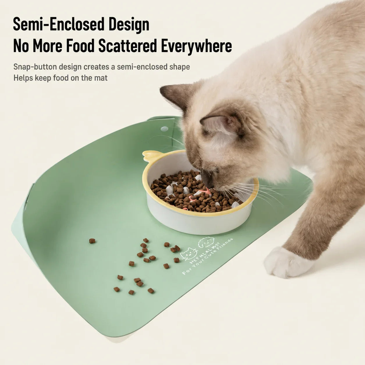 PU Leather Pet Feeding Mat – Waterproof Non-Slip Bowl Holder