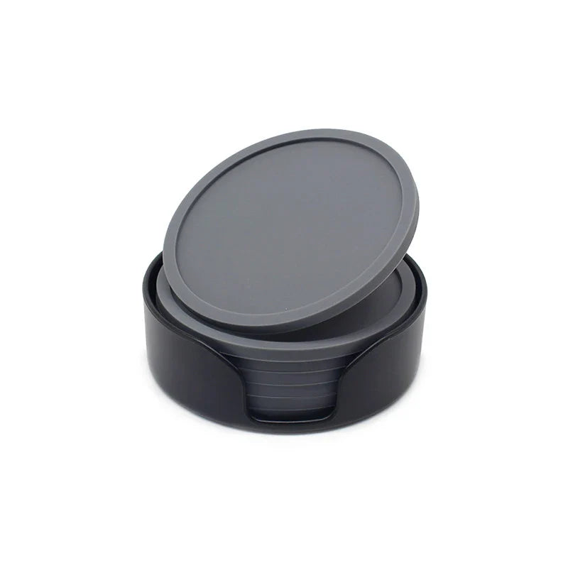 6-Piece Non-Slip Silicone Coaster Set – Round Cup Mats