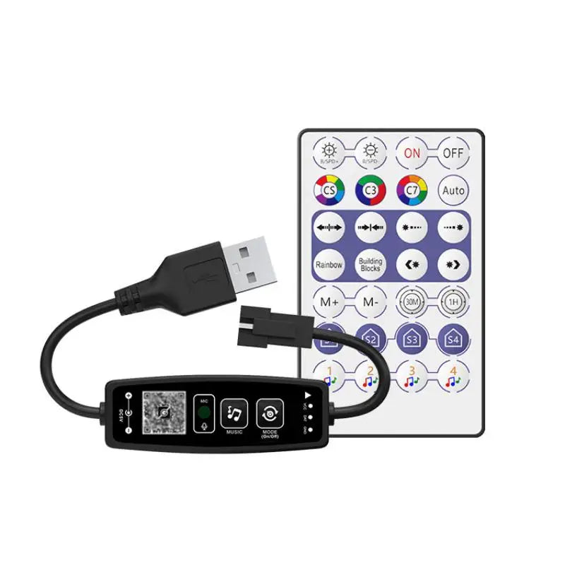 WS2812B Bluetooth LED Controller – App & Music Sync, USB 5V
